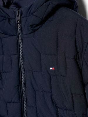 Quilted Padded Hooded Jacket | Blue | Tommy Hilfiger