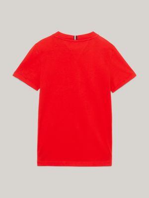 red varsity t-shirt mit th-wappen-logo für jungen - tommy hilfiger
