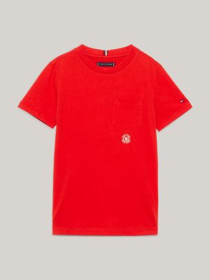 Tommy Red Crest TH | Hilfiger Logo Varsity | T-Shirt