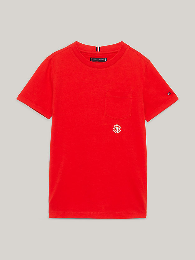 Varsity TH Crest Logo T-Shirt, Red