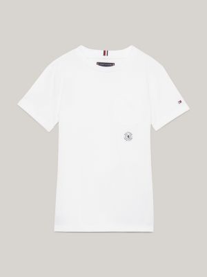 Varsity TH Crest Tommy T-Shirt White Hilfiger Logo | 