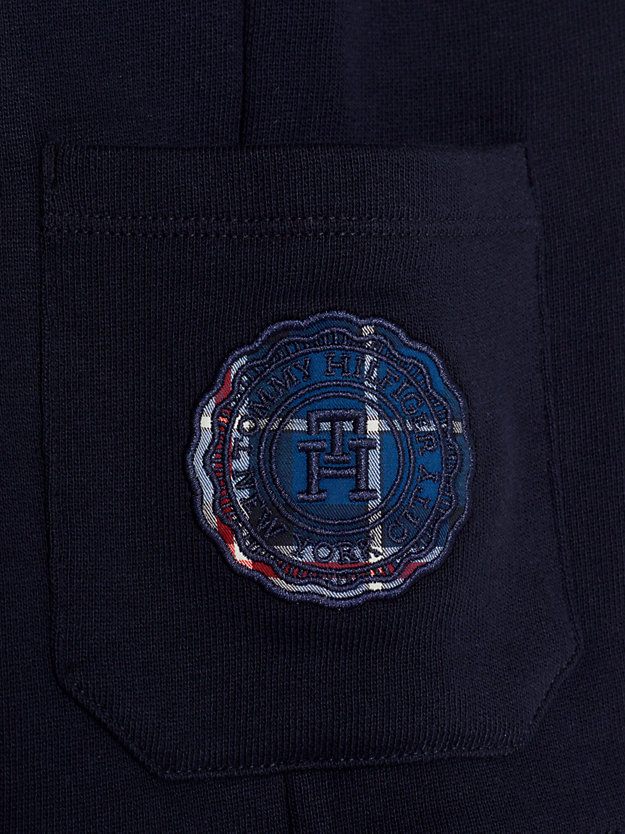 shorts th monogram con logo sulla tasca blu da bambini tommy hilfiger