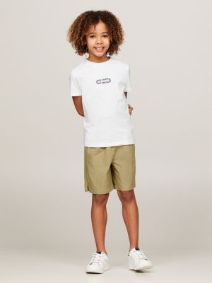 white hilfiger monotype t-shirt mit track-logo für jungen - tommy hilfiger