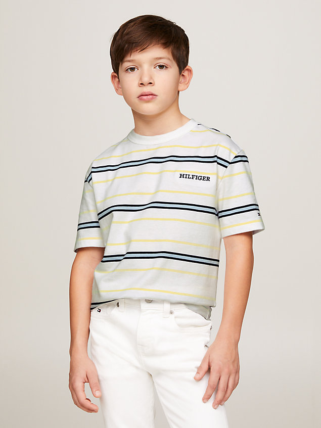 yellow hilfiger monotype stripe t-shirt for boys tommy hilfiger