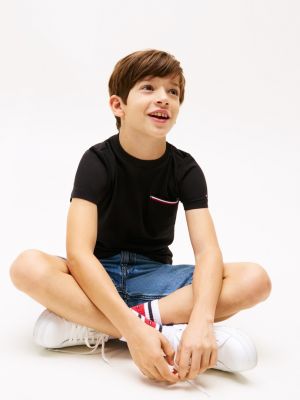 black patch pocket t-shirt for boys tommy hilfiger