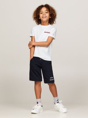 Tommy T-Shirt | Hilfiger | und Weiß aufgesetzter mit Branding Tasche