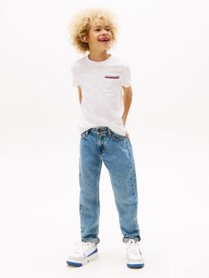 white patch pocket t-shirt for boys tommy hilfiger