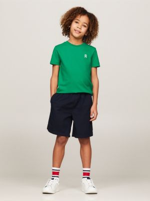 green th monogram piqué-t-shirt für jungen - tommy hilfiger