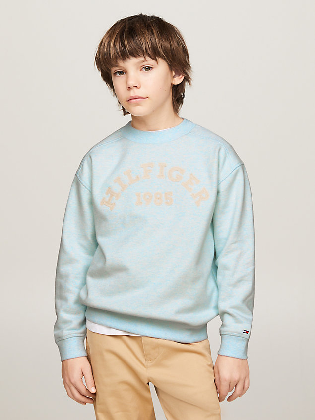 blue hilfiger monotype regular fit logo-sweatshirt für jungen - tommy hilfiger