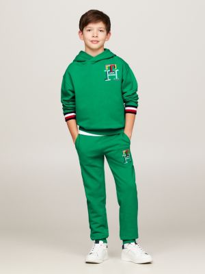 Mens - College Logo Slim Fit Cuffed Joggers in Enamel Green Marl