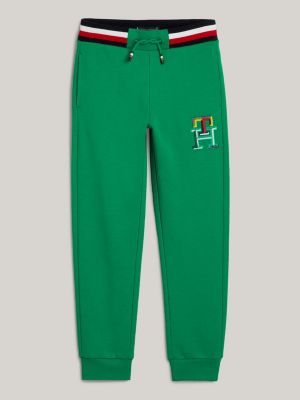 TH Monogram Embroidery Cuffed Joggers | Green | Tommy Hilfiger