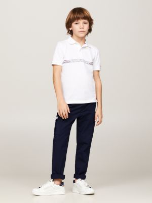 blue hilfiger monotype straight leg cargo-hose für jungen - tommy hilfiger