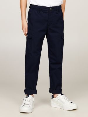 Hilfiger Monotype Straight Leg Cargo Trousers | Blue | Tommy Hilfiger
