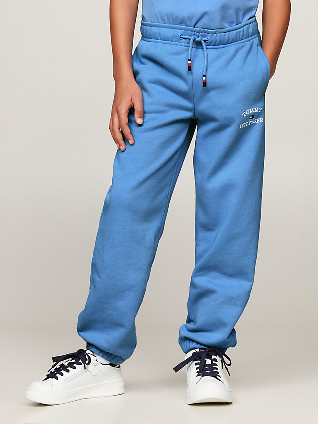 blue archive fit logo joggers for boys tommy hilfiger