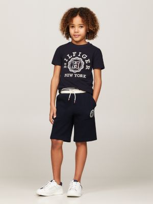 blue hilfiger monotype archive sweat-shorts mit wappen für jungen - tommy hilfiger