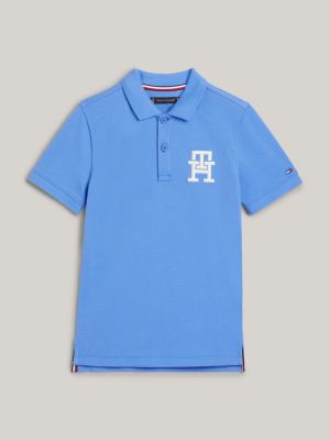 TH Monogram Flag Embroidery Polo Blue Tommy Hilfiger