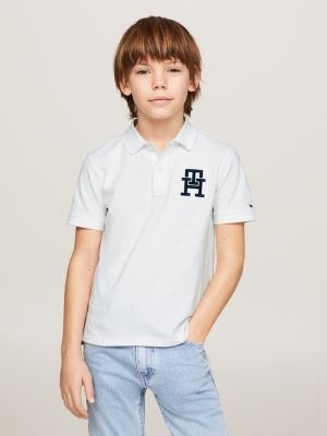  Tommy Hilfiger Boys' Short Sleeve Matt Polo Shirt, Master Navy,  16-18: Clothing, Shoes & Jewelry