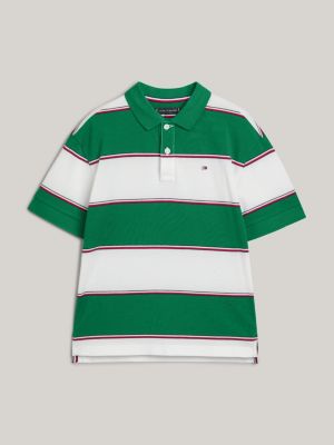 Green striped polo best sale