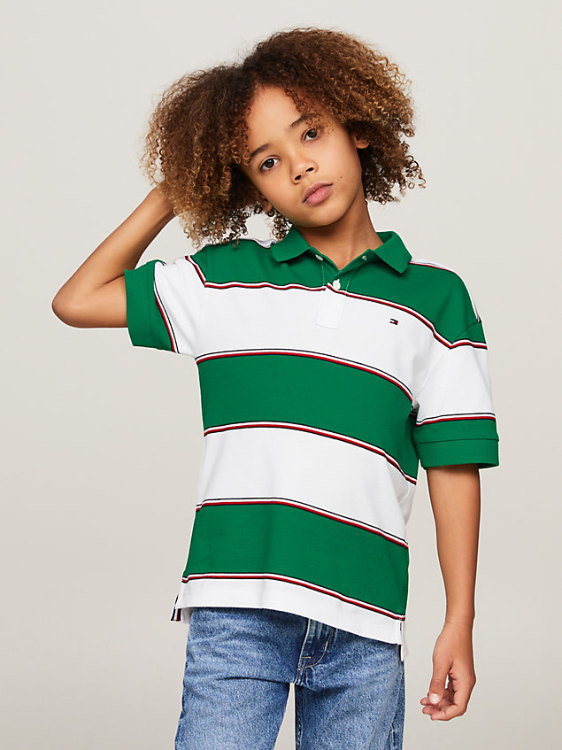 green global stripe rugby polo for boys tommy hilfiger