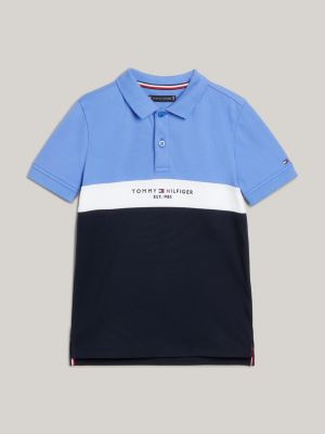 TH Established Colour Blocked Regular Polo Blue Tommy Hilfiger