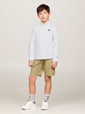 white th monogram regular fit hemd aus piqué für jungen - tommy hilfiger