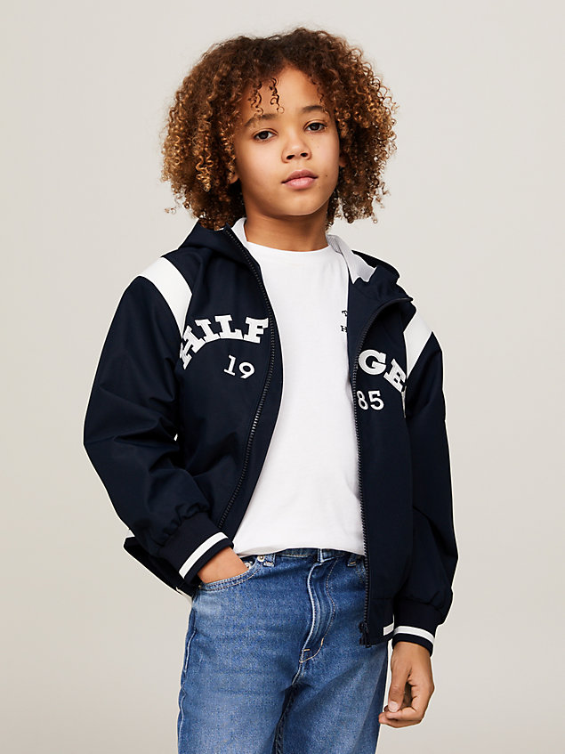 bomber hilfiger monotype 1985 collection blue da bambini tommy hilfiger