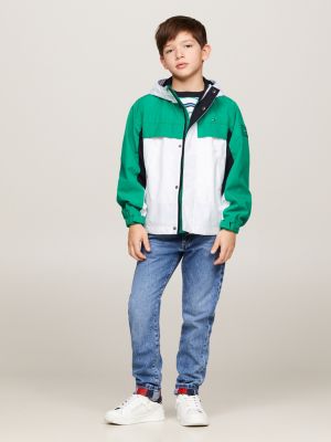 Colour-Blocked Hooded Jacket | Green | Tommy Hilfiger
