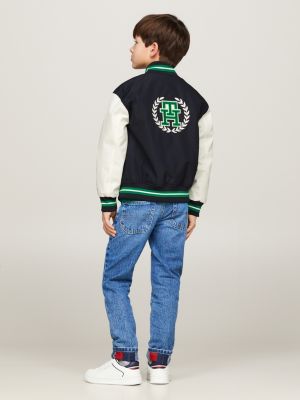 Tommy hilfiger jean jacket logo sales on back