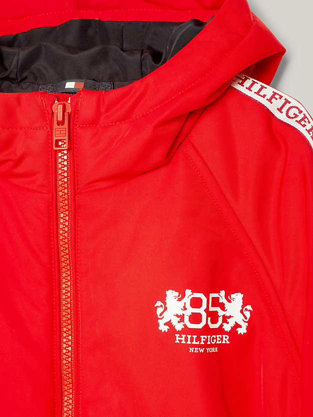 red varsity heritage logo hooded windbreaker for boys tommy hilfiger