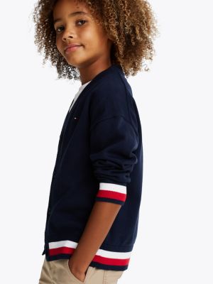 multi signature tape cardigan for boys tommy hilfiger