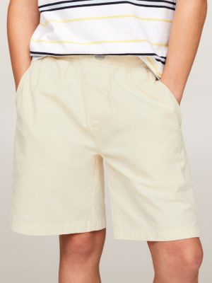 beige hilfiger monotype relaxed fit pull-on shorts für jungen - tommy hilfiger