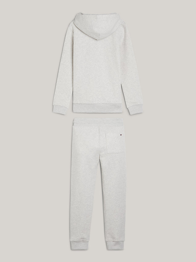 grey set met jogger en hoodie met logo voor boys - tommy hilfiger