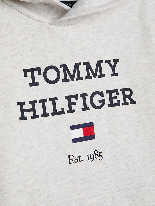 grey logo hoody and joggers set for boys tommy hilfiger