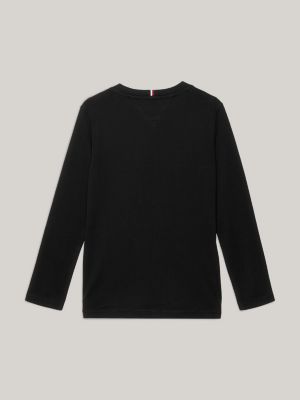 Black long best sale sleeve tommy hilfiger