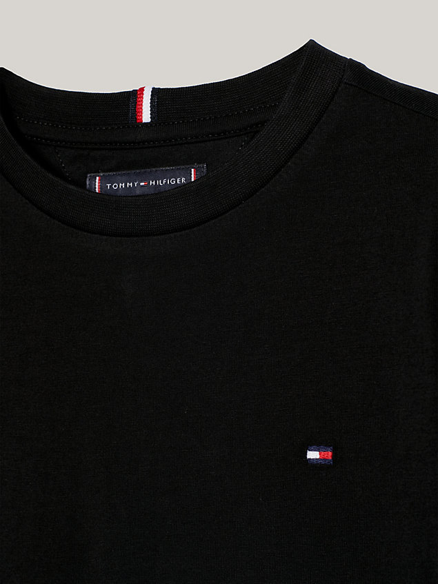 black essential langarmshirt mit logo für boys - tommy hilfiger