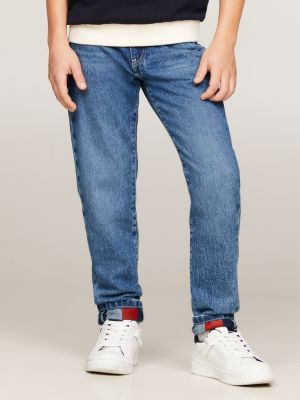 Tommy Jeans cotton skater tapered carpenter jeans in mid wash