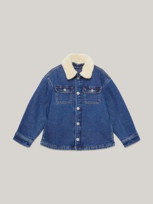 Sherpa Collar Relaxed Denim Jacket | DENIM | Tommy Hilfiger