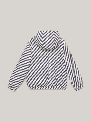 blue relaxed fit windjacke mit zickzack-streifen für jungen - tommy hilfiger