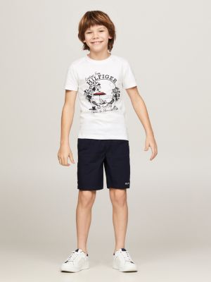 Graphic Print Crew Neck T-Shirt | White | Tommy Hilfiger