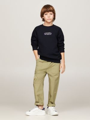 blue hilfiger monotype sweatshirt mit logo für jungen - tommy hilfiger