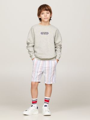 felpa hilfiger monotype archive con logo grigio da bambini tommy hilfiger