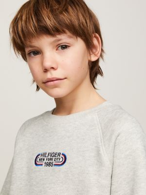 felpa hilfiger monotype archive con logo grigio da bambini tommy hilfiger