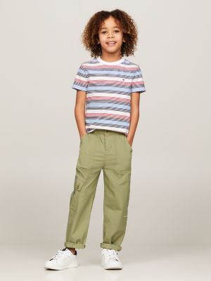 green th monogram cargo-hose mit weitem bein für jungen - tommy hilfiger