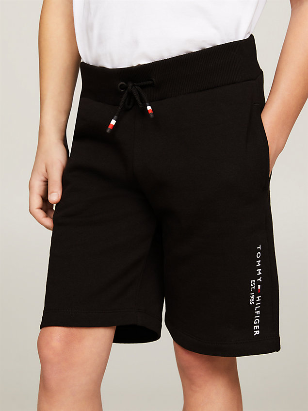 pantalón corto de chándal essential black de niños tommy hilfiger