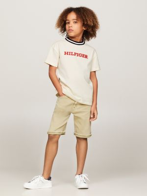 beige hilfiger monotype t-shirt für jungen - tommy hilfiger