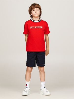 red hilfiger monotype t-shirt für jungen - tommy hilfiger