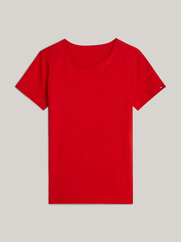 red adaptive essential crew neck t-shirt for boys tommy hilfiger