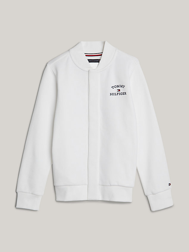 white adaptive back logo jacket for boys tommy hilfiger