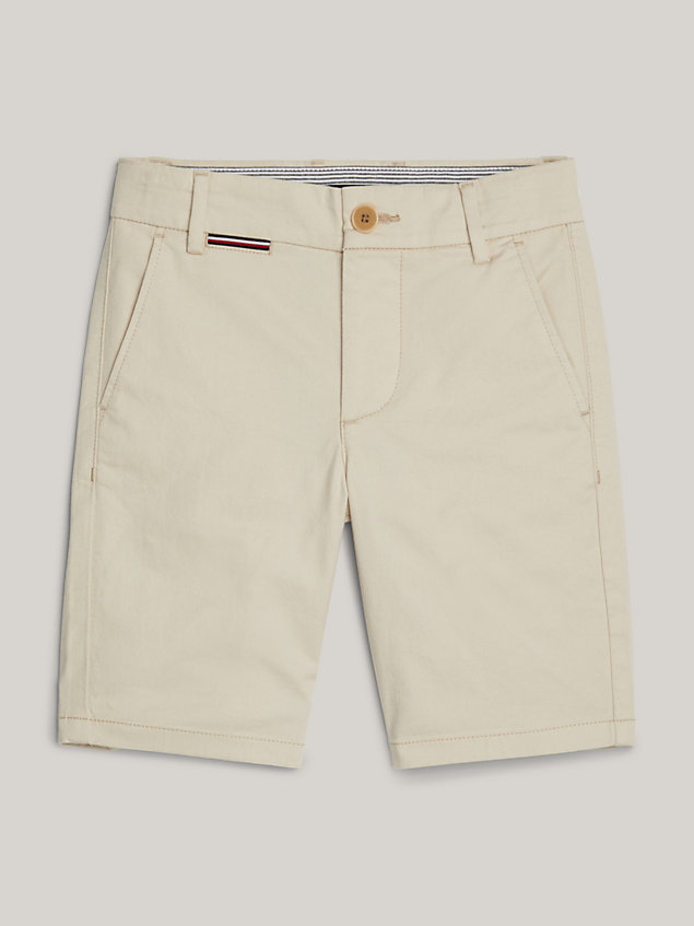 beige adaptive 1985 collection chino shorts for boys tommy hilfiger