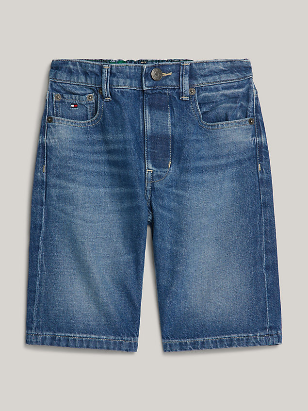 blue adaptive modern straight denim shorts for boys tommy hilfiger